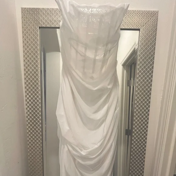 White khloe dress by Katharine Polk. Worn once! Paid $995
